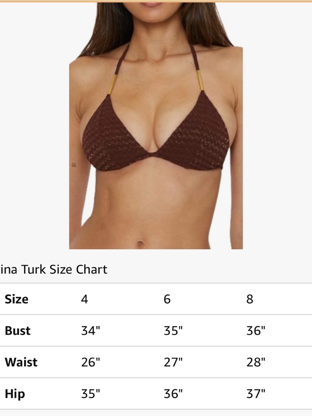 NWT- Trina Turk 'Glimmer' Triangle Bikini Top, Totem/Metallic Gold - Size 8 - Picture 3 of 5